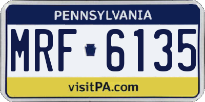 PA license plate MRF6135