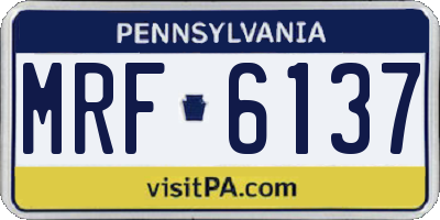 PA license plate MRF6137