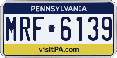 PA license plate MRF6139