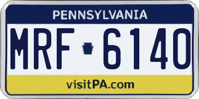 PA license plate MRF6140