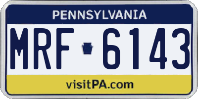 PA license plate MRF6143