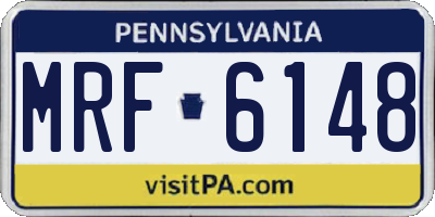 PA license plate MRF6148