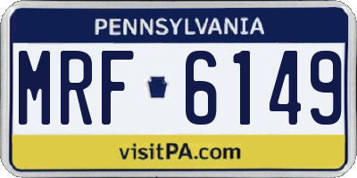 PA license plate MRF6149
