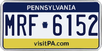 PA license plate MRF6152