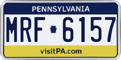 PA license plate MRF6157