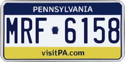 PA license plate MRF6158