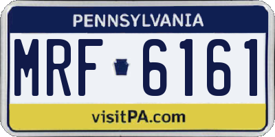 PA license plate MRF6161