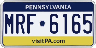 PA license plate MRF6165
