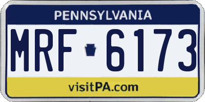 PA license plate MRF6173