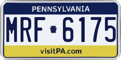 PA license plate MRF6175