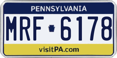 PA license plate MRF6178