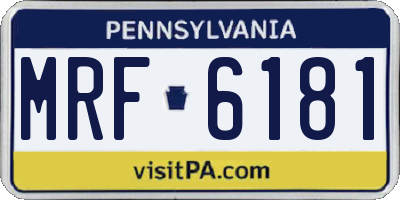 PA license plate MRF6181