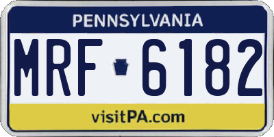 PA license plate MRF6182