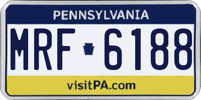 PA license plate MRF6188