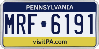 PA license plate MRF6191