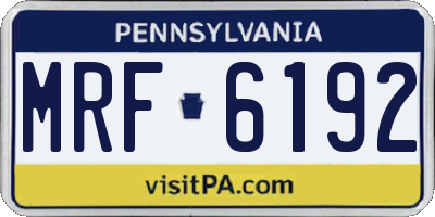 PA license plate MRF6192