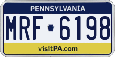 PA license plate MRF6198