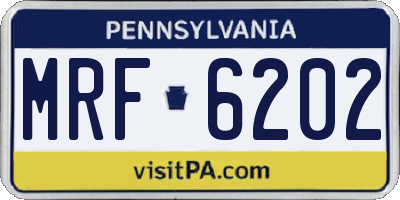 PA license plate MRF6202