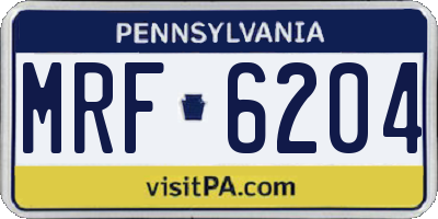 PA license plate MRF6204