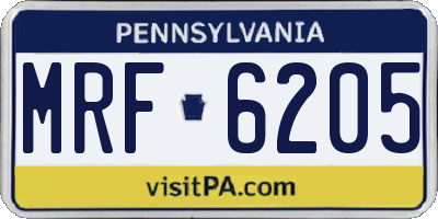 PA license plate MRF6205