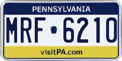 PA license plate MRF6210