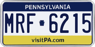 PA license plate MRF6215