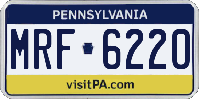 PA license plate MRF6220