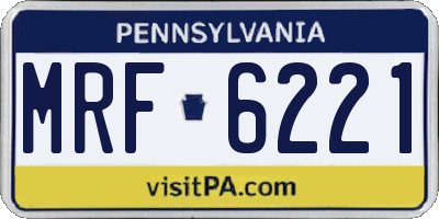 PA license plate MRF6221