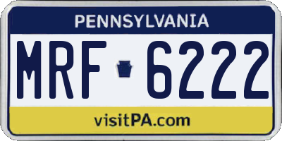 PA license plate MRF6222