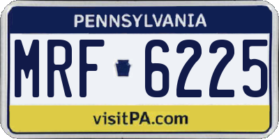 PA license plate MRF6225
