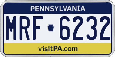 PA license plate MRF6232