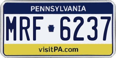 PA license plate MRF6237