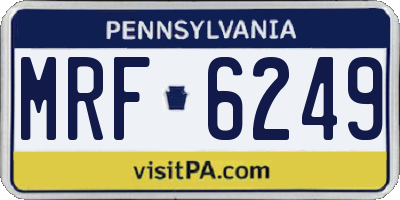 PA license plate MRF6249