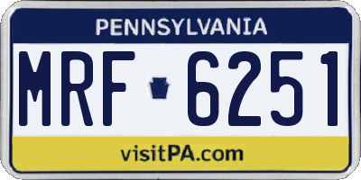 PA license plate MRF6251