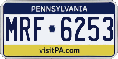 PA license plate MRF6253