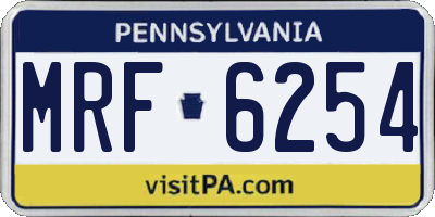 PA license plate MRF6254