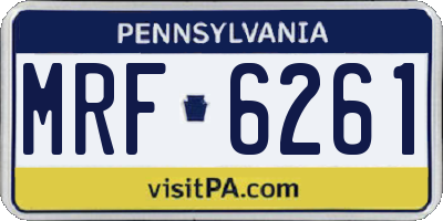 PA license plate MRF6261