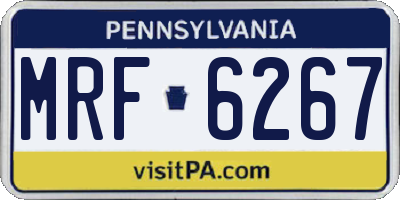 PA license plate MRF6267