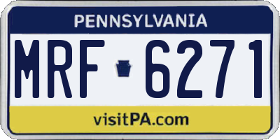 PA license plate MRF6271