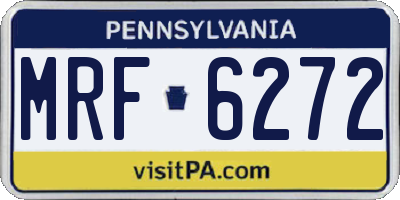 PA license plate MRF6272
