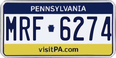 PA license plate MRF6274