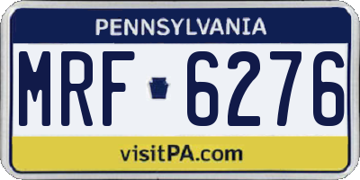 PA license plate MRF6276