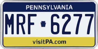 PA license plate MRF6277