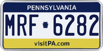 PA license plate MRF6282