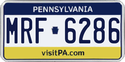 PA license plate MRF6286