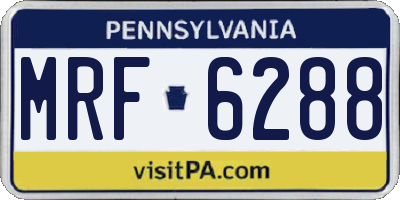 PA license plate MRF6288