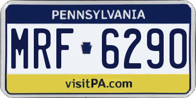PA license plate MRF6290