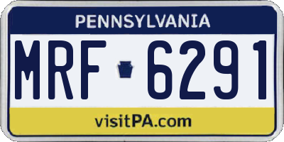 PA license plate MRF6291