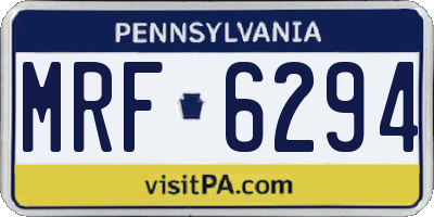 PA license plate MRF6294