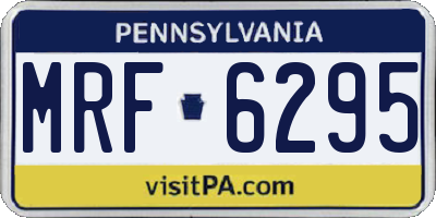 PA license plate MRF6295
